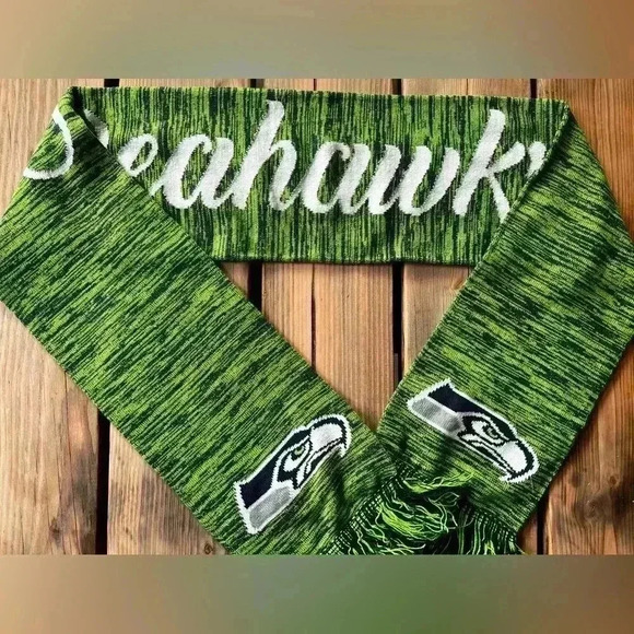 Foco Forever Collectibles Seattle Seahawks Football Scarf Blue Green 57inch - Picture 1 of 2